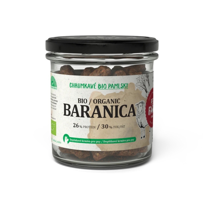 Pet Farm Family BIO Křupavé pamlsky Baranica 110 g